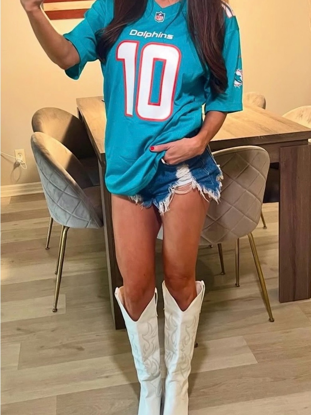 Miami Dolphins #10 Teal Football Jersey